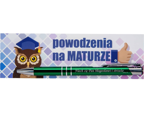 Upominek dla maturzysty Długopis z błogosławieństwem Zielony