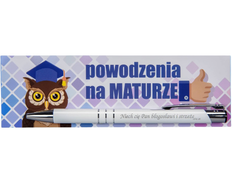 Upominek dla maturzysty Długopis z błogosławieństwem Biały