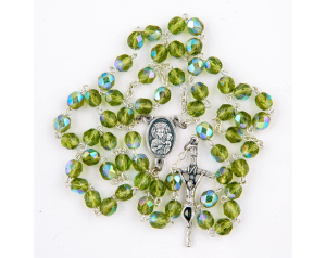 Różaniec Kryształ Zielony Melanż