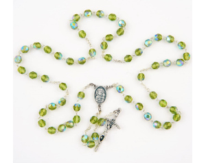 Różaniec Kryształ Zielony Melanż