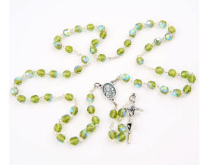 Różaniec Kryształ Zielony Melanż