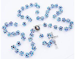 Różaniec Preciosa Niebieski Opalizowany