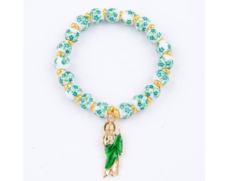 Bransoletka ze świętym Judą Tadeuszem w kolorze złotym