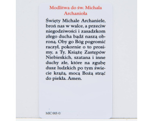 Karta z modlitwą- Święty Michał Archanioł