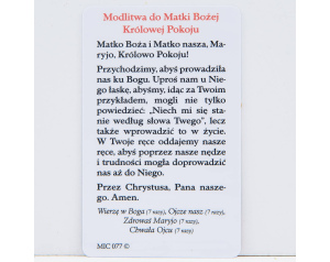 Karta Z Modlitwą - Matka Boża z Medjugorie