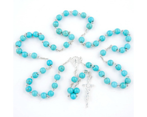 Różaniec Srebrny Turkus