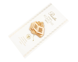 Kartka na komunię Pamiątka Pierwszej Komunii Świętej Pismo Święte