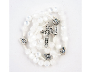 Różaniec Komunijny dla dziewczynki Perła Biały