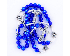 Różaniec Komunia dla chłopca Perła Niebieski