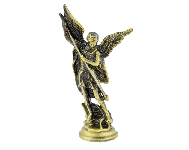 Figurka Metalowa Michała Archanioła Postarzone Złoto