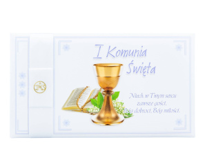 Pamiątka Pierwszej Komunii Świętej IHS Niebieski