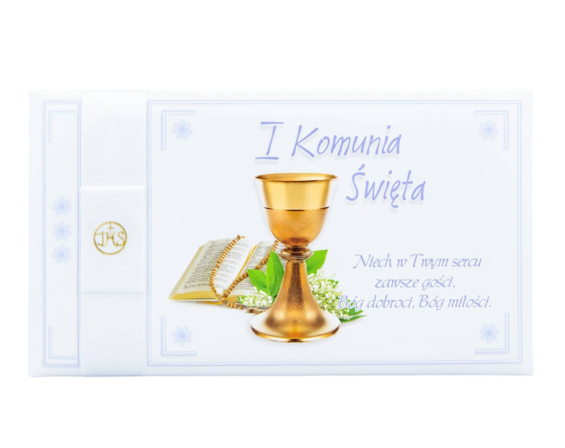 Pamiątka Pierwszej Komunii Świętej IHS Niebieski