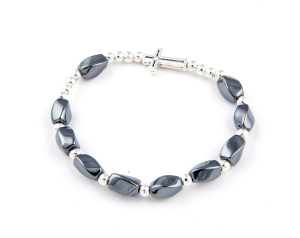 RÓŻANIEC NA RĘKĘ – Bransoletka Modlitewna z Hematytem – Ręcznie Robiona Biżuteria Religijna