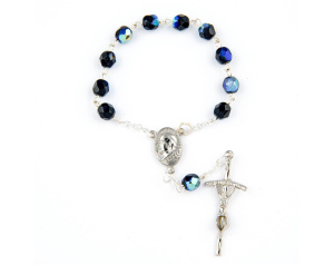 Różaniec Kryształkowy 10 Granatowy Opal