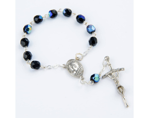 Różaniec Kryształkowy 10 Granatowy Opal