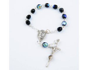 Różaniec Kryształkowy 10 Granatowy Opal