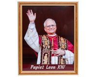 Obraz religijny Papież Leon XIV ramka ozdobna