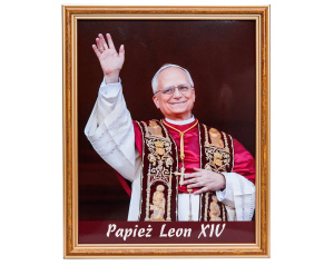 Obraz religijny Papież Leon XIV ramka ozdobna