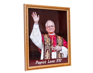 Obraz religijny Papież Leon XIV ramka ozdobna