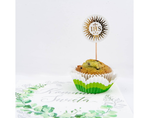 Toppery na tort komunijny babeczki Komunia Święta IHS 6szt