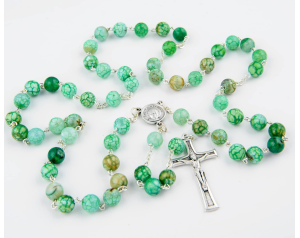 Różaniec z Kamieni Naturalnych 8 mm – Zielony, Ręcznie Robiony na Prezent