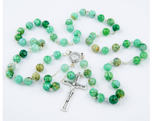 Różaniec z Kamieni Naturalnych 8 mm – Zielony, Ręcznie Robiony na Prezent