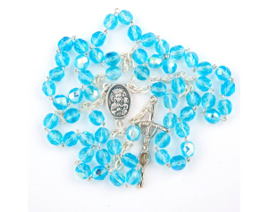 Różaniec Maryjny Kryształkowy Niebieski Aqua