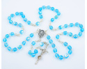 Różaniec Maryjny Kryształkowy Niebieski Aqua