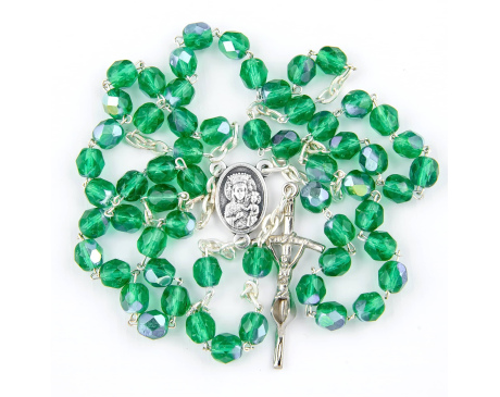 Różaniec Maryjny Kryształkowy Zielony