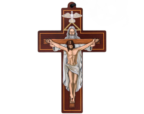 Krzyż Do Bierzmowania Trójca Święta Drewniany 13 cm