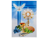 Plakat Religijny Na Procesję Emblemat Na Boże Ciało Hostia z Monstrancją Plakat