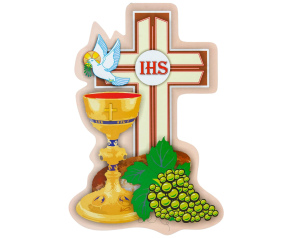 Emblemat na Boże Ciało Krzyż z Winogronem (Komplet 5 szt.) - Symbol Eucharystyczny, Dekoracja
