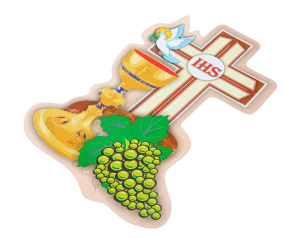 Emblemat na Boże Ciało Krzyż z Winogronem (Komplet 5 szt.) - Symbol Eucharystyczny, Dekoracja