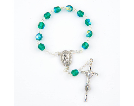 Różaniec kryształkowy 10 szmaragdowy