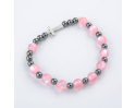 Różaniec Bransoletka Kocie Oko Różowe