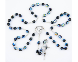 Różaniec Kryształowy z Ziemią Świętą Granat