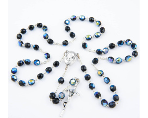 Różaniec Kryształowy z Ziemią Świętą Granat