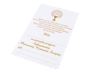 Karteczka z Dedykacją na Pierwszą Komunię Świętą