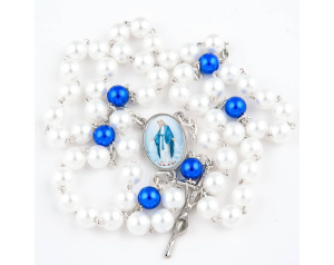 Różaniec z Matka Bożą Niepokalaną Biały