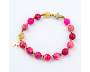 Różaniec Bransoletka Premium Jaspis Cesarski Hematyt