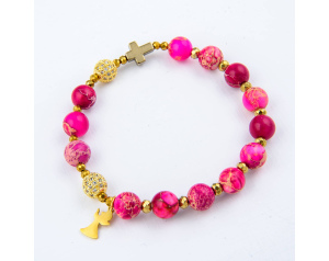 Różaniec Bransoletka Premium Jaspis Cesarski Hematyt