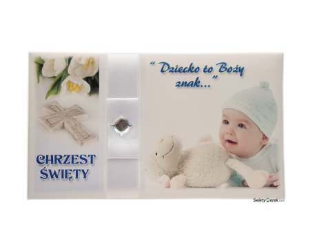 Pamiątka Chrztu Świętego z Kryształkiem Chłopiec