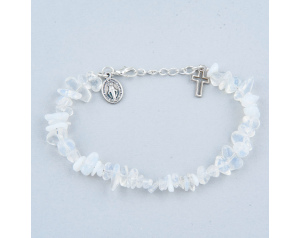 Bransoletka religijna z Krzyżykiem i Medalikiem Kryształ Górski