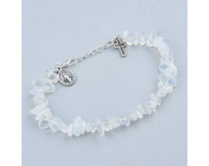 Bransoletka religijna z Krzyżykiem i Medalikiem Kryształ Górski