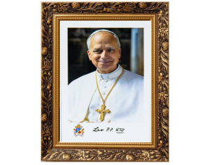 Obraz religijny Papież Leon XIV w ozdobnej ramce