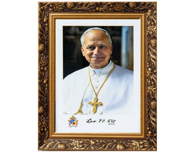 Obraz religijny Papież Leon XIV w ozdobnej ramce