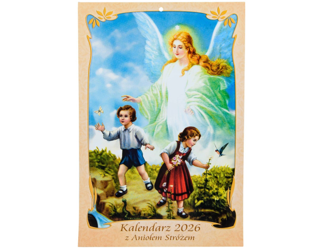 Kalendarz z Aniołem Stróżem 2026 – elegancki i praktyczny kalendarz ścienny A4