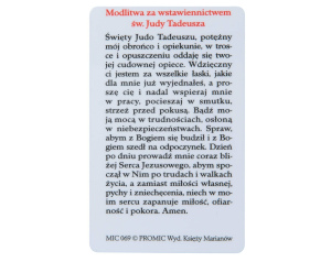 Karta z Modlitwą - Święty Juda Tadeusz