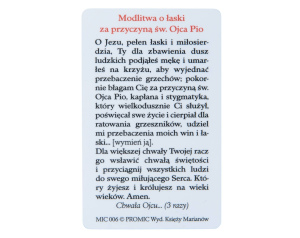 Karta z Modlitwą - Święty Ojciec Pio