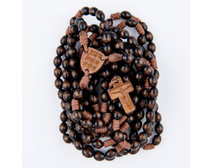 Różaniec Drewniany 20 Tajemnic Brązowy